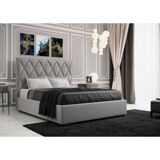 Polsterbett Ehebett ENZO 16 Rautensteppung Hotelbett für Schlafzimmer mit Taschenfederkernmatratze Latexschaum